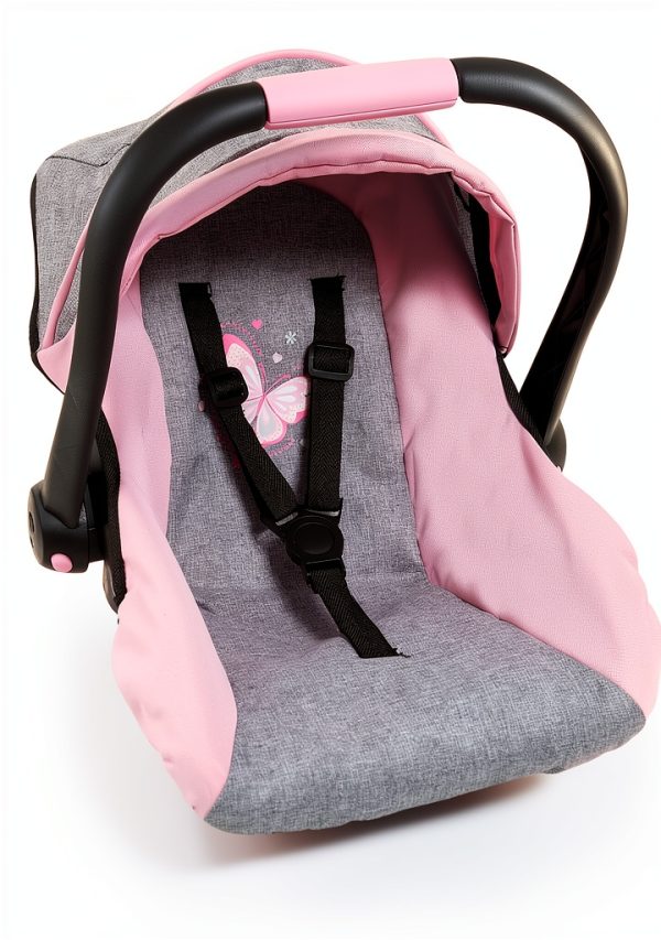 Bayer Design Doll Stroller Pink Grey 67933AA Sunshade Seat Belt-0