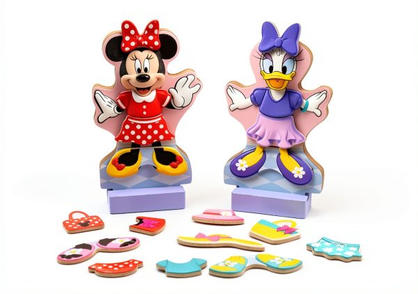 Melissa & Doug Magnetic Dress‑Up Dolls – Minnie & Daisy, 2 Figures-0