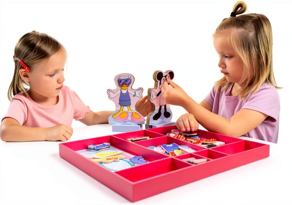 Melissa & Doug Magnetic Dress‑Up Dolls – Minnie & Daisy, 2 Figures-7