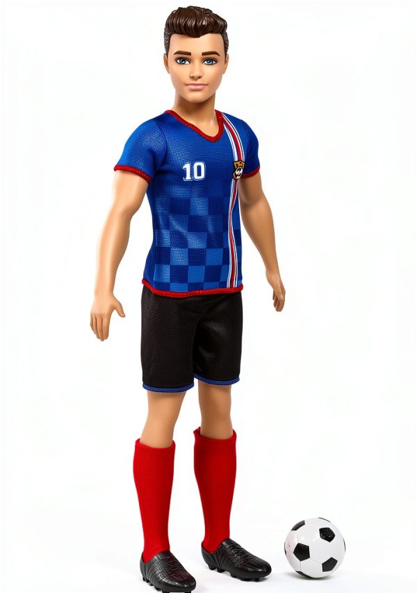 Mattel Ken Soccer Doll 11.5in Sports Edition with Uniform and Ball-2