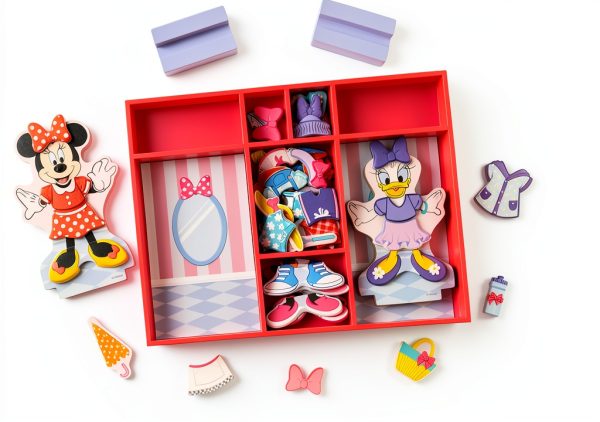 Melissa & Doug Magnetic Dress‑Up Dolls – Minnie & Daisy, 2 Figures-3