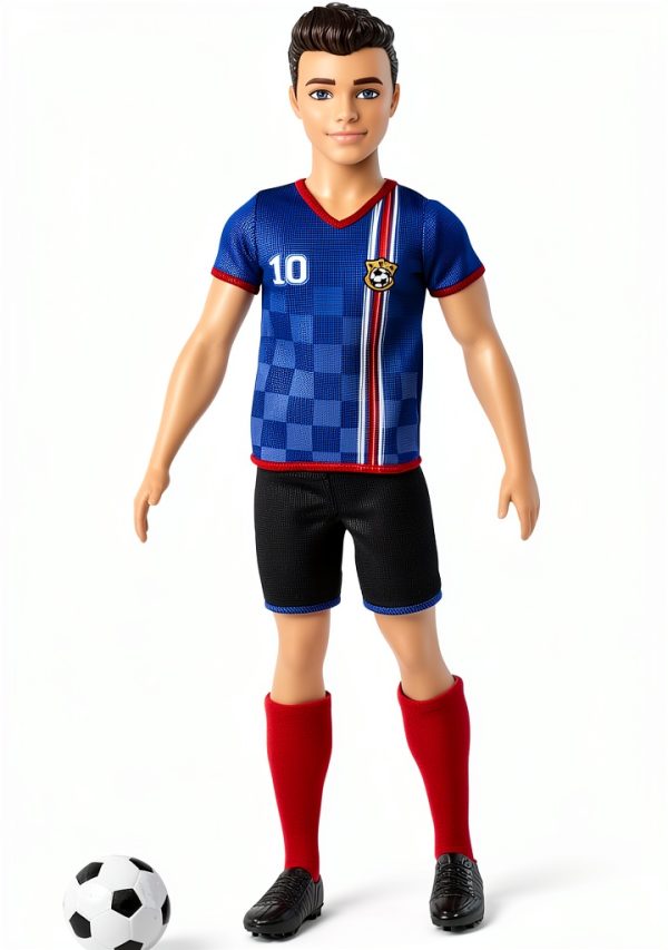 Mattel Ken Soccer Doll 11.5in Sports Edition with Uniform and Ball-4