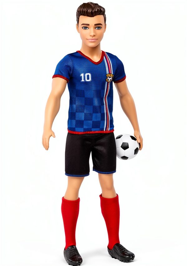 Mattel Ken Soccer Doll 11.5in Sports Edition with Uniform and Ball-3
