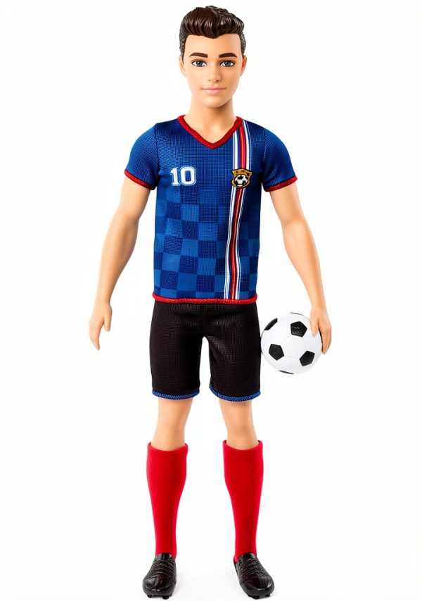 Mattel Ken Soccer Doll 11.5in Sports Edition with Uniform and Ball-0