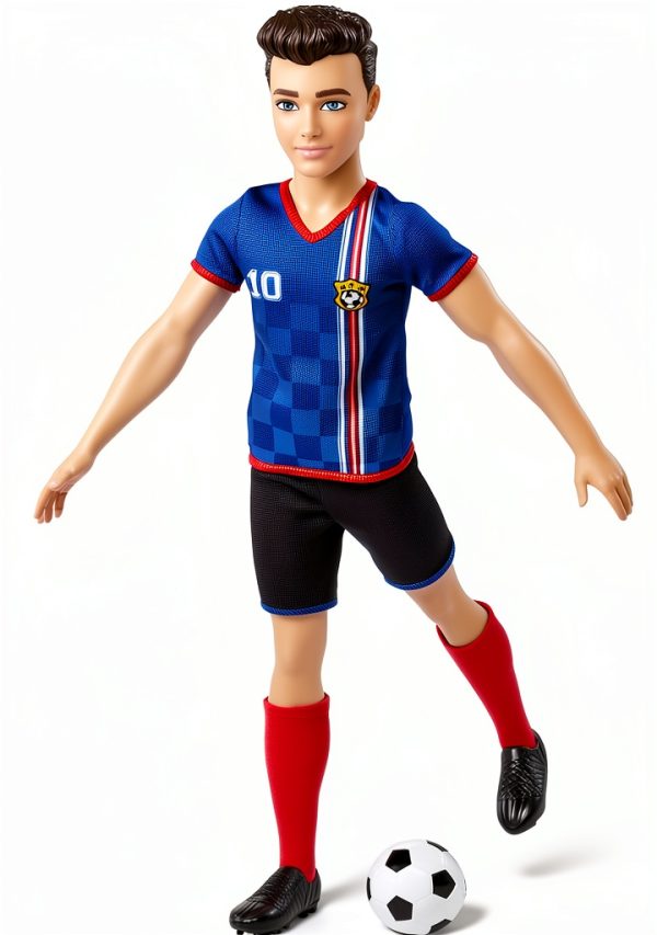 Mattel Ken Soccer Doll 11.5in Sports Edition with Uniform and Ball-1