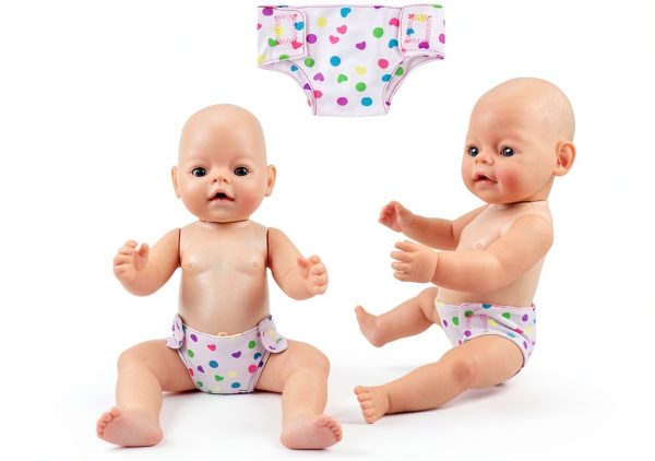 DC-BEAUTIFUL Doll Diaper Set Velcro Adjustable 4 pcs Pure Color-3
