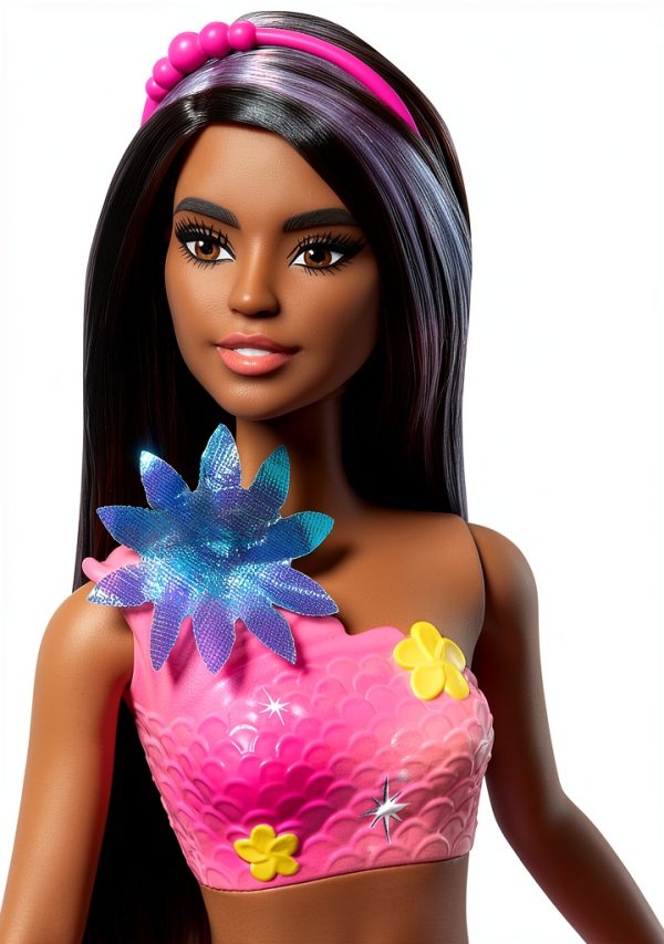Barbie Mermaid Doll with Blooming Flowers, Ombre Tail & Pearl Headband-4