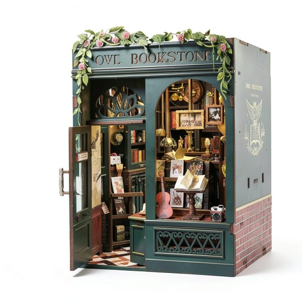 CUTEBEE Book Nook Kit Miniature House Owl Bookstore 3D Puzzle-6