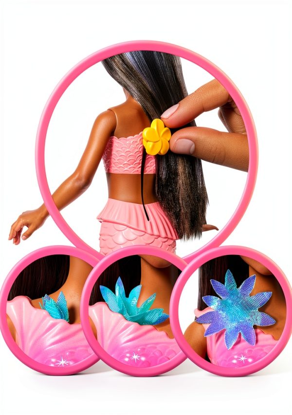 Barbie Mermaid Doll with Blooming Flowers, Ombre Tail & Pearl Headband-2