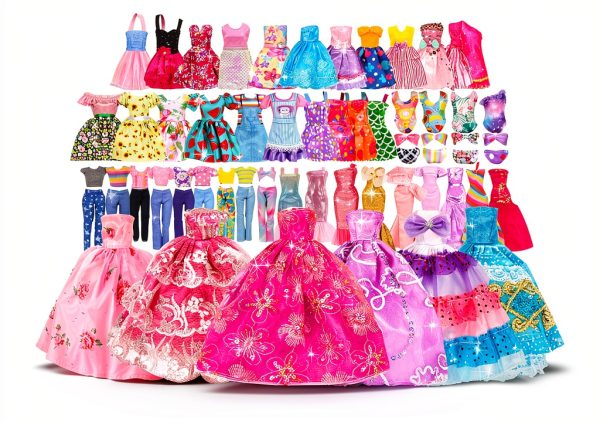138 Pcs Doll Clothes & Accessories BYMORE – Wedding Gowns, Dresses-0