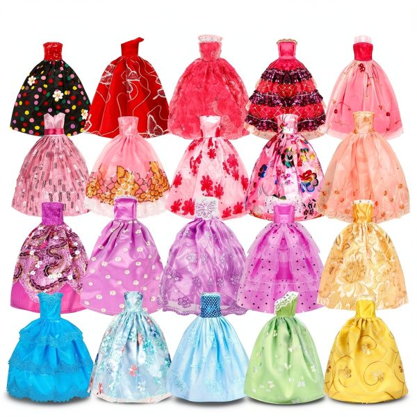 138 Pcs Doll Clothes & Accessories BYMORE – Wedding Gowns, Dresses-1