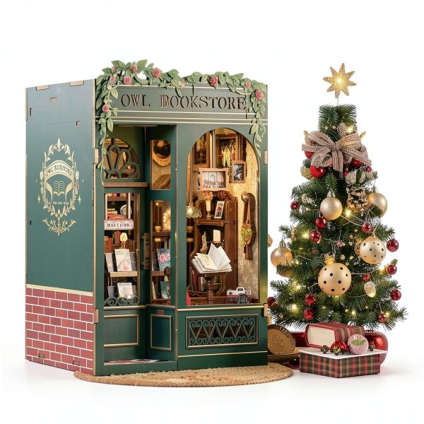 CUTEBEE Book Nook Kit Miniature House Owl Bookstore 3D Puzzle-3