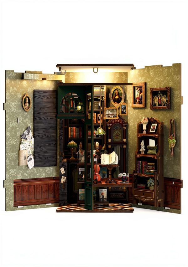 CUTEBEE Book Nook Kit Miniature House Owl Bookstore 3D Puzzle-5