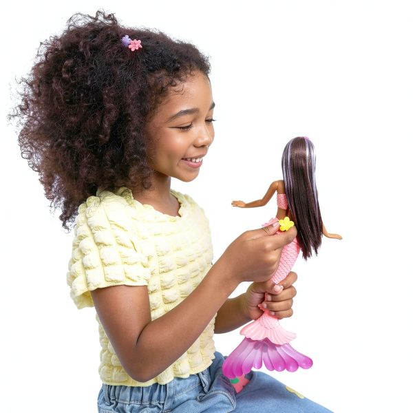 Barbie Mermaid Doll with Blooming Flowers, Ombre Tail & Pearl Headband-1