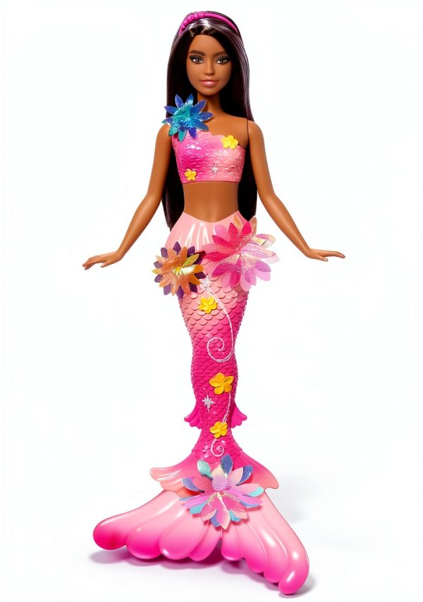 Barbie Mermaid Doll with Blooming Flowers, Ombre Tail & Pearl Headband-0