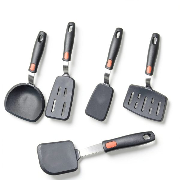 Silicone Spatula Turner, 5-Pack Spatulas Silicone Set for Nonstick Cookware, 600°F Heat Resistant Kitchen Cooking Utensils Set for Egg, Pancake Dishwasher Safe-1