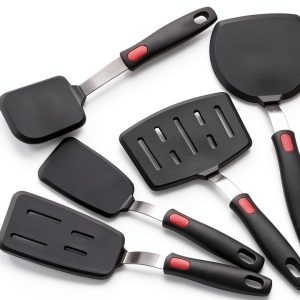 Silicone Spatula Turner, 5-Pack Spatulas Silicone Set for Nonstick Cookware, 600°F Heat Resistant Kitchen Cooking Utensils Set for Egg, Pancake Dishwasher Safe-0